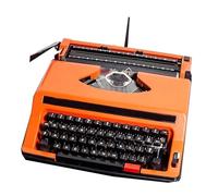 Vzhrvd Mechanical English Typewriter, Vintage Nostalgic Typewriter, Old Retro Typewriter, Classic Word Processor Perfect for Writing Novel(Orange)