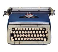 Vzhrvd Mechanical Old Typewriter, Blue Portable Vintage Typewriter, Manual Typewriter for Writing Letters and Vintage Collectible Present