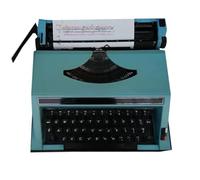 Vzhrvd Retro Typewriter Blue, Retro Portable Typewriter for Crafting Room Decorating Gifts and Typing Letters Cards and More