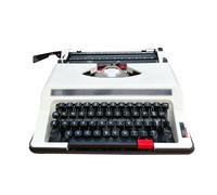 Vzhrvd White English Typewriter, Old-Fashioned Traditional Portable Manual Typewriter for Notes Or Letters Or Creative Writing Writers Literary Gift