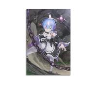 VZTTSVHE Re Zero - Starting Life in Another World Rem Animation TV Poster Canvas Poster Wall Art Decor Living Room Bedroom Decoration Posters 16x24inch(40x60cm) Unframe-style