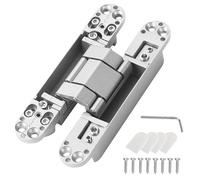 VZU 180 Degrees Adjustable Hidden Door Hinges for 35mm-850mm Door, 3D Folding Cross Hidden Hinges, Zinc Alloy Cabinet Hinge Supporting up to 40 KG(Silver)