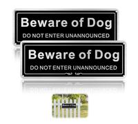 VZU 2 PCS Beware of The Dog Sign, 9 X 25 Cm Beware of The Dogs Sign Outdoor Gate, Reactive Dog Warning, Warning Sticker Do Not Enter Dog Sign