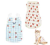 VZU 2 PCS Cat Post Surgery Suit, Cat Vest after Surgery Female, Breathable Pet Onesie for Wound Protection, Spay & Abdominal Surgery for Female Cats & Kittens - Alternative to Cone