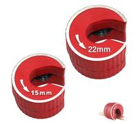 VZU 2PCS Pipe Cutter 15mm and 22mm Copper Pipe Cutter, Tube Cutter Set with 2 Spare Pipe Cutting Wheel Blades, Pipe Slice for Cutting Copper, Brass, PVC, Aluminum(Red)