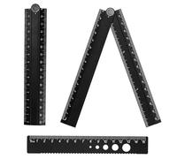 VZU 3 PCS Foldable Ruler and Straight Ruler Set, 30cm Metal Foldable Ruler 15cm Straight Ruler for Architects Artists Office Glass Making, Metal Rulers Stationery Supplies for Kids Adults School