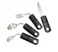 VZU 4PCS Bendable Cutlery for Disabled Hands, Anti-Shake Adaptive Tableware, Weighted Bendable Cutlery with Knife Fork Spoon for Parkinson Elderly Disabled Arthritis Tremors Sufferers