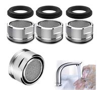 VZU 4PCS Brass Tap Spout Aerator with Gasket, 24MM Faucet Filter Water Saver Spout Filter Mesh Tap, Faucet Aerator Replacement Parts, Kitchen and Bathroom Diffuser