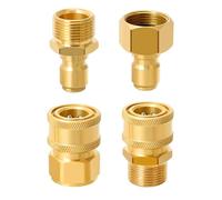 VZU 4PCS M22-15mm to 3/8in Pressure Washer Adapter Set, Quick Connect Hose Fittings, Pressure Washer Hose Fittings, High Pressure Hose Attachment