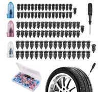VZU 99Pcs Motorcycle Puncture Repair Kit, 33S+33M+33L Rubber Screw Nails with Screwdriver, Self-Service Car Tyre Repair Tool for Cars SUVs Motorcycles Bicycles, On-the-Go Emergency Repair