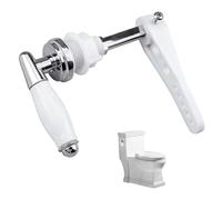 VZU Ceramic Toilet Cistern Lever Flusher for UK Bathrooms, Universal Fit Cistern Lever with Anti-Slip Grip, Traditional Victorian Toilet Flush Handle Replacement for Toilet Wc Cistern Tank