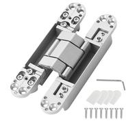 VZU Door Hinges, Concealed Hinges, 180 Degrees Adjustable Hidden Hinges for 35mm-850mm Door, 3D Folding Cross Hidden Door Hinges, Zinc Alloy Cabinet Hinge Supporting up to 40 KG(Silver)