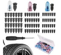 VZU Fast & Easy Tyre Repair Kit, 85pcs with Rubber Nails & Tool, On-the-Go Puncture Fix for Car, Van, Motorcycle - 28 Small, Medium, Large Plugs