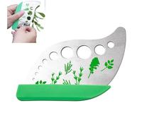 VZU Herb Stripper, 9 Hole Stainless Steel Herb Cutter Leaf Stripper with Protective Cover, Mini Leaf Stem Stripper for Vegetable Sand Stems Kale Herb Rosemary Mint