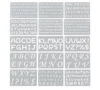 VZU Large Letter Stencils, 15-Piece Reusable Set, 15 x 25 cm | These PET alphabet stencils feature calligraphy-style lettering for DIY signs, wood crafts, canvas and home decoration.