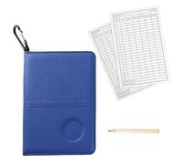 VZU Leather Golf Scorecard Holder Set, Waterproof Foldable Card Holder with Pencil & 2 Scorecards, Portable Pocket Notebook for Men & Women, Ideal Golf Accessory for Course(Blue)