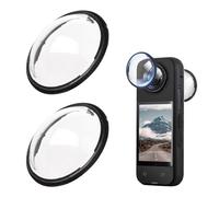 VZU Pack of 2 Premium Lens Protectors for Insta360 X4 - 3D Rotating Protective Covers, Scratch-Resistant Tempered Glass, UV Filter, Easy Installation, Splashproof, Camera Accessories
