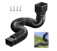 VZU Rain Gutter Downspout Extension Set Flexible Down Spout Extender, Drain Pipe Downspout Extender Fittings, Stretchable Flexible Downpipe Extension 21" to 60", 1 Pack