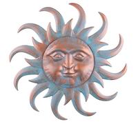VZVXCC Sun Metal Wall Art Outdoor Decor - Cute Sun Face Metal Wall Sculpture Statues Wall Art Hanging Decoration for Indoor Outdoor,Garden, Home, Farmhouse, Fence Balcony Patio and Bedroom