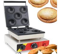 VZXATYOP Commercial 3.7" Mini Pie Maker Electric Small Quiche & Waffle Baker 5-Cavity Muffin Machine for Home Kitchen Restaurant Bakery Snack Bar(220V)