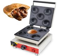 VZXATYOP Commercial 3.7" Mini Pie Maker Electric Small Quiche & Waffle Baker 5-Cavity Muffin Machine for Home Kitchen Restaurant Bakery Snack Bar(110V)
