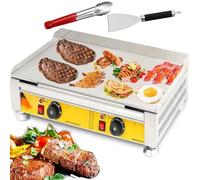 VZXATYOP Electric Griddle Commercial 24inch Large Flat Top Grill 4000W Indoor Countertop Flattop Griddles for Restaurant Home Kitchen Adjustable Temperature 122℉-572℉(110V)