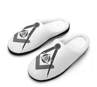 VZXATYOP Freemasonry Comfy Plush Warm Slip-on Slippers, Masonic Casual Cushioned Slippers Bedroom Shoes for Women Men (Color : A27, Size : 7-8 (39-40))
