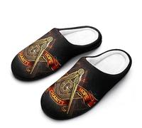 VZXATYOP Freemasonry Masonic Cozy Slip On Rubber Sole Lightweight Washable House Slippers for Men Women Indoor Outdoor (Color : A5, Size : 9-10 (40-41))