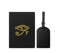 VZXATYOP Mens Womens Freemasonry Masonic Passport Holder with Luggage Tag Multifunction PU Leather Passport Case Set Vintage Slim Passport Holder Cover(Black4)
