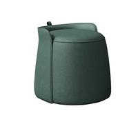 VZXATYOP Modern Dresser Makeup Ottoman Stool, Leather Dresser Chair, Round Footstool, Extra Seating For Living Room/Bedroom/Entryway(Green)