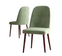 VZXATYOP Velvet Curved Chair Covers Dining Room Chairs Set Of 2/4/6, High End Round Back Dining Chairs Slipcovers, Without Arms Modern Oval Side Chairs For Hotel Restaurant(Green,4Pcs)