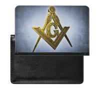 VZXATYOP Womens Mens Freemasonry Masonic Passport Holder Multifunction PU Leather Passport Cover Protector Lightweight Ultra Slim Passport Case(A19)