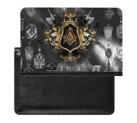 VZXATYOP Womens Mens Freemasonry Masonic Passport Holder Multifunction PU Leather Passport Cover Protector Lightweight Ultra Slim Passport Case(A18)