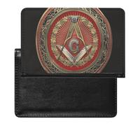 VZXATYOP Womens Mens Freemasonry Masonic Passport Holder Multifunction PU Leather Passport Cover Protector Lightweight Ultra Slim Passport Case(A13)
