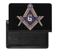 VZXATYOP Womens Mens Freemasonry Masonic Passport Holder Multifunction PU Leather Passport Cover Protector Lightweight Ultra Slim Passport Case(A9)