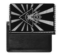 VZXATYOP Womens Mens Freemasonry Masonic Passport Holder Multifunction PU Leather Passport Cover Protector Lightweight Ultra Slim Passport Case(A5)