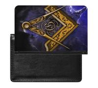 VZXATYOP Womens Mens Freemasonry Masonic Passport Holder Multifunction PU Leather Passport Cover Protector Lightweight Ultra Slim Passport Case(A15)