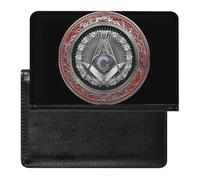 VZXATYOP Womens Mens Freemasonry Masonic Passport Holder Multifunction PU Leather Passport Cover Protector Lightweight Ultra Slim Passport Case(A3)