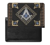 VZXATYOP Womens Mens Freemasonry Masonic Passport Holder Multifunction PU Leather Passport Cover Protector Lightweight Ultra Slim Passport Case(A17)