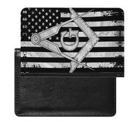 VZXATYOP Womens Mens Freemasonry Masonic Passport Holder Multifunction PU Leather Passport Cover Protector Lightweight Ultra Slim Passport Case(A20)