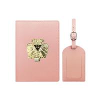 VZXATYOP Womens Mens Freemasonry Masonic Passport Holder with Luggage Tag Multifunction PU Leather Lightweight Ultra Slim Passport Case Set(Pink7)