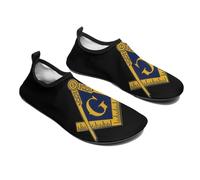 VZXATYOP Womens Mens Freemasonry Non-Slip Quick Dry Water Shoes, Masonic AG Soft Portable Durable Sports Aqua Socks (Color : A5, Size : 9/10(7/8))