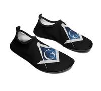VZXATYOP Womens Mens Freemasonry Non-Slip Quick Dry Water Shoes, Masonic AG Soft Portable Durable Sports Aqua Socks (Color : A22, Size : 9/10(7/8))