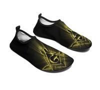 VZXATYOP Womens Mens Freemasonry Non-Slip Quick Dry Water Shoes, Masonic AG Soft Portable Durable Sports Aqua Socks (Color : A6, Size : 11/12(9/10))