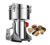 VzxCrue Commercial Spice Grinder Mill Powder Machine,1500W Mill Powder Machine Dry Cereals Pulverizer,Upgraded Six Blade,or Herb Spice Pepper 304-2500g