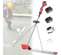 VzxCrue Concrete Finishing Scraping Tool Concrete Vibrating Tool with 9 Speed Adjustment And Power Display for Concrete Floors 2Batteries-1.5M