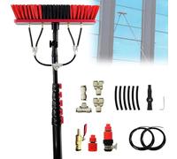 VzxCrue Photovoltaic Panels Through Water Brush,Water Fed Telescopic Brush,Cleaning Photovoltaic and Solar Panels,for Window Cleaning 9M/30FT