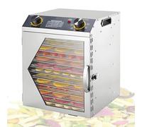 VzxCrue Stainless Steel Fruit Dryer,6/8/12 /18Layers Freeze Dried Machine,30-90℃ Adjustable Temperature and Timer Food Dehydrator Machine, for Beef Fruit Meat Vegetables 12thFloor