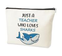VZXMKA Gifts for Teachers Women - Teacher Appreciation Gifts,Christmas End of Year Birthday Valentines Retirement Sharks Gift for Women,Animal Lover Gift,Makeup Bags,Teachers Stocking Stuffers