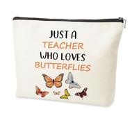 VZXMKA Gifts for Teachers Women - Teacher Appreciation Gifts,Christmas End of Year Birthday Valentines Retirement Butterflies Gift for Women,Animal Lover Gift,Makeup Bags,Teachers Stocking Stuffers